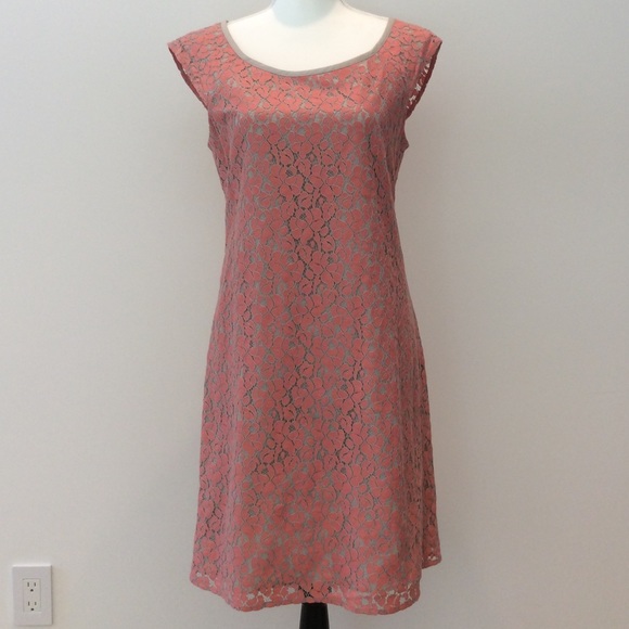 [BANANA REPUBLIC] pink/ gray lace dress - Picture 1 of 5